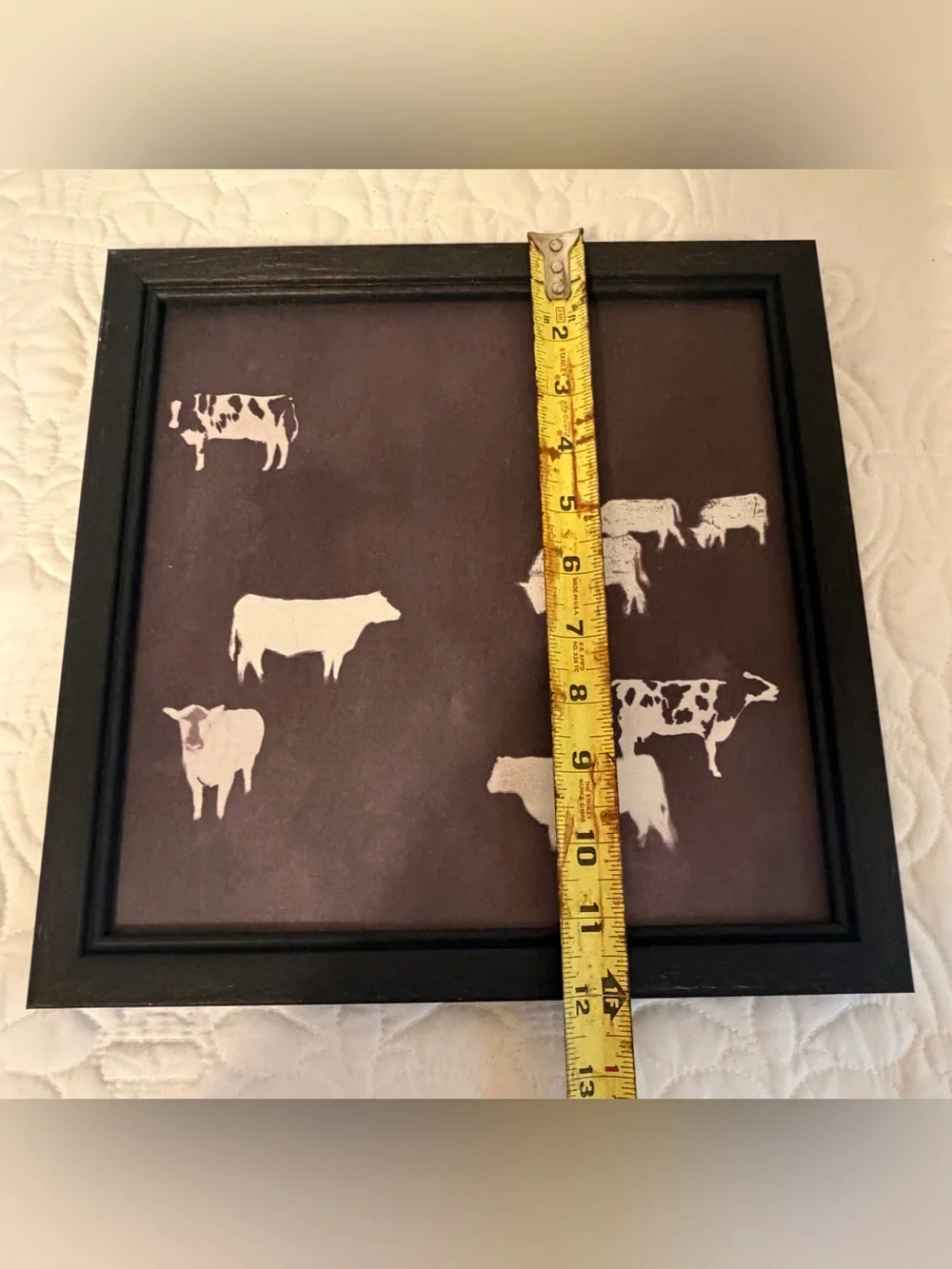 Rustic Black and White Cow Silhouette Wall Art - Home Wall Decor